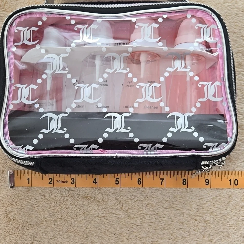 Juicy Couture 4 Pack Travel Bottles and Cosmetic Bag 100 ml TSA Approved